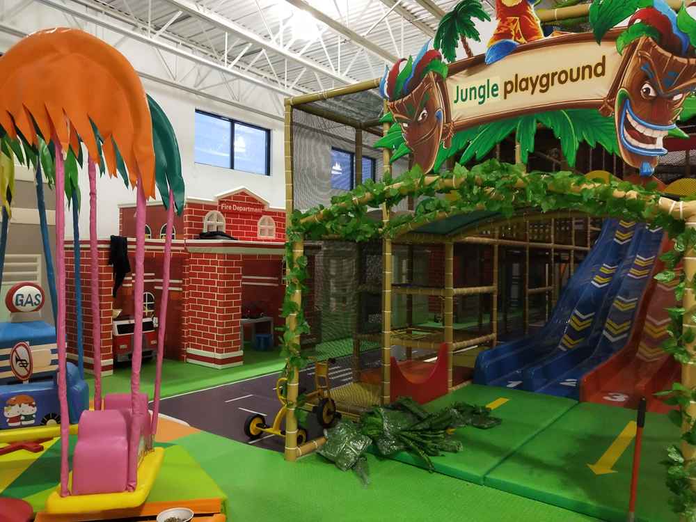 A jungle theme play area for the kids in day care