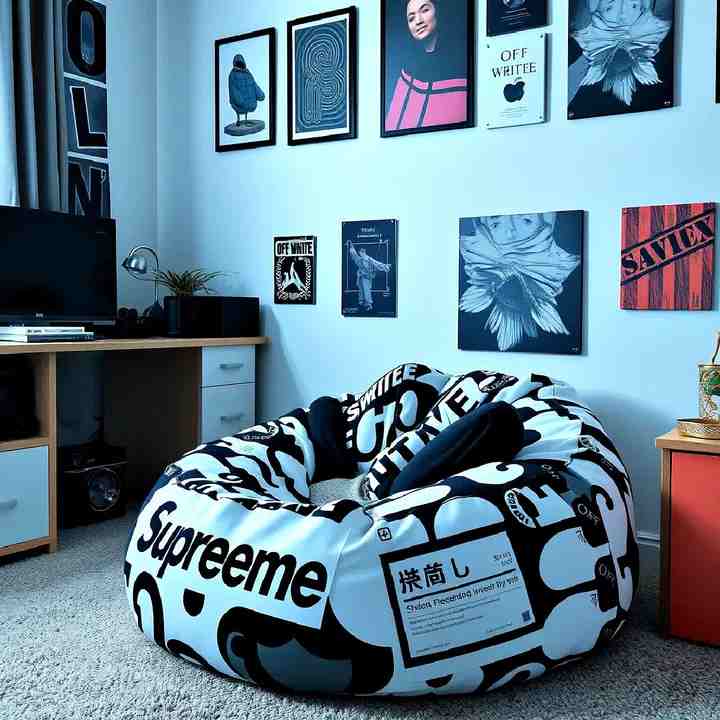 Supreme black and white color Hypebeast beam bag