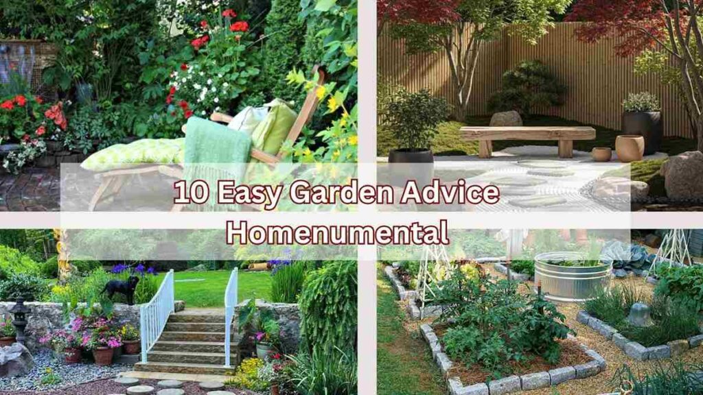 An collage of garden image