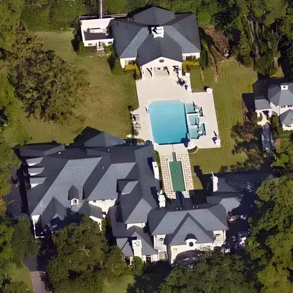 Drone view of Joel Osteen house