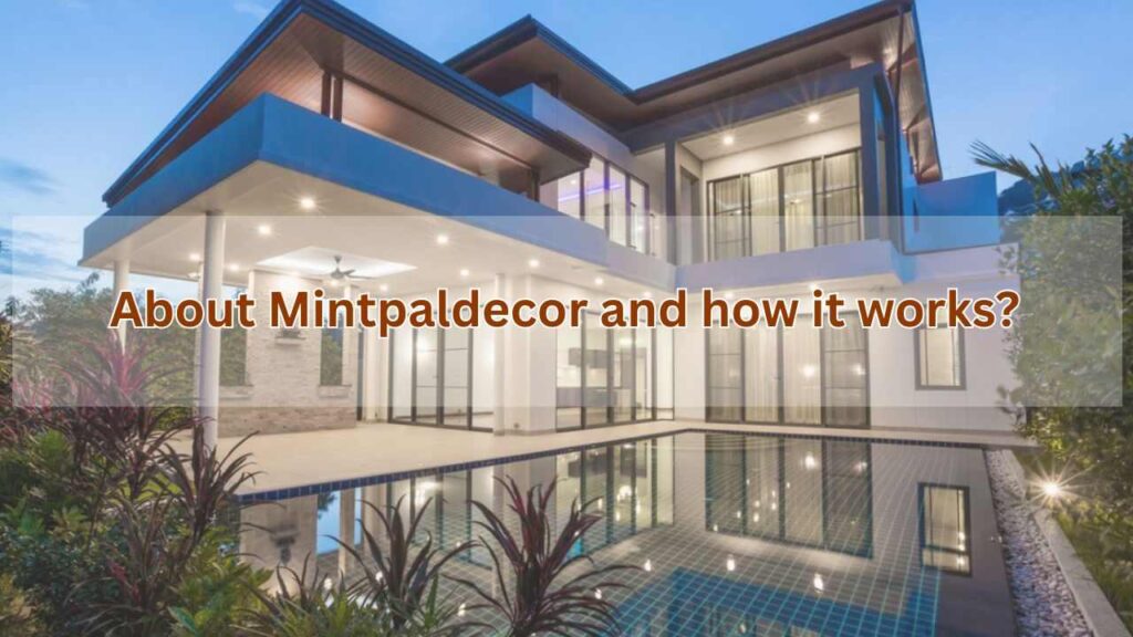 Black and white concrete made house with glass doors and a pool at side with plants around