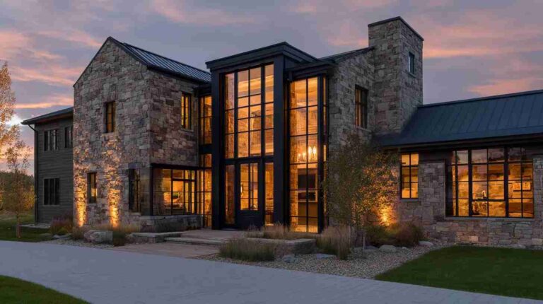 modern-multi-story-house-with-stone-cladding-and-large-glass-windows
